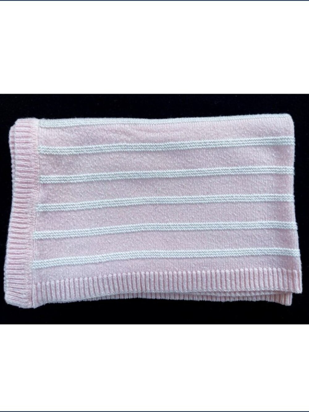 Pottery Barn Kids Viscose Baby Blanket Pink White Stripe Lovey Soft 30 x 40